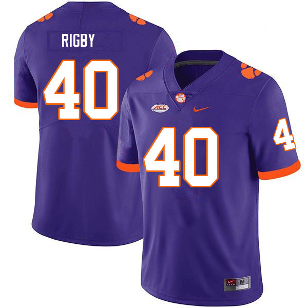 Men #40 Tristen Rigby Clemson Tigers College Football Jerseys Sale-Purple